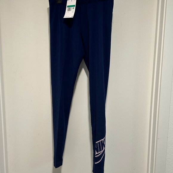 NIKE BLUE AND PINK TIGHT FIT JOGGERS - Picture 1 of 6